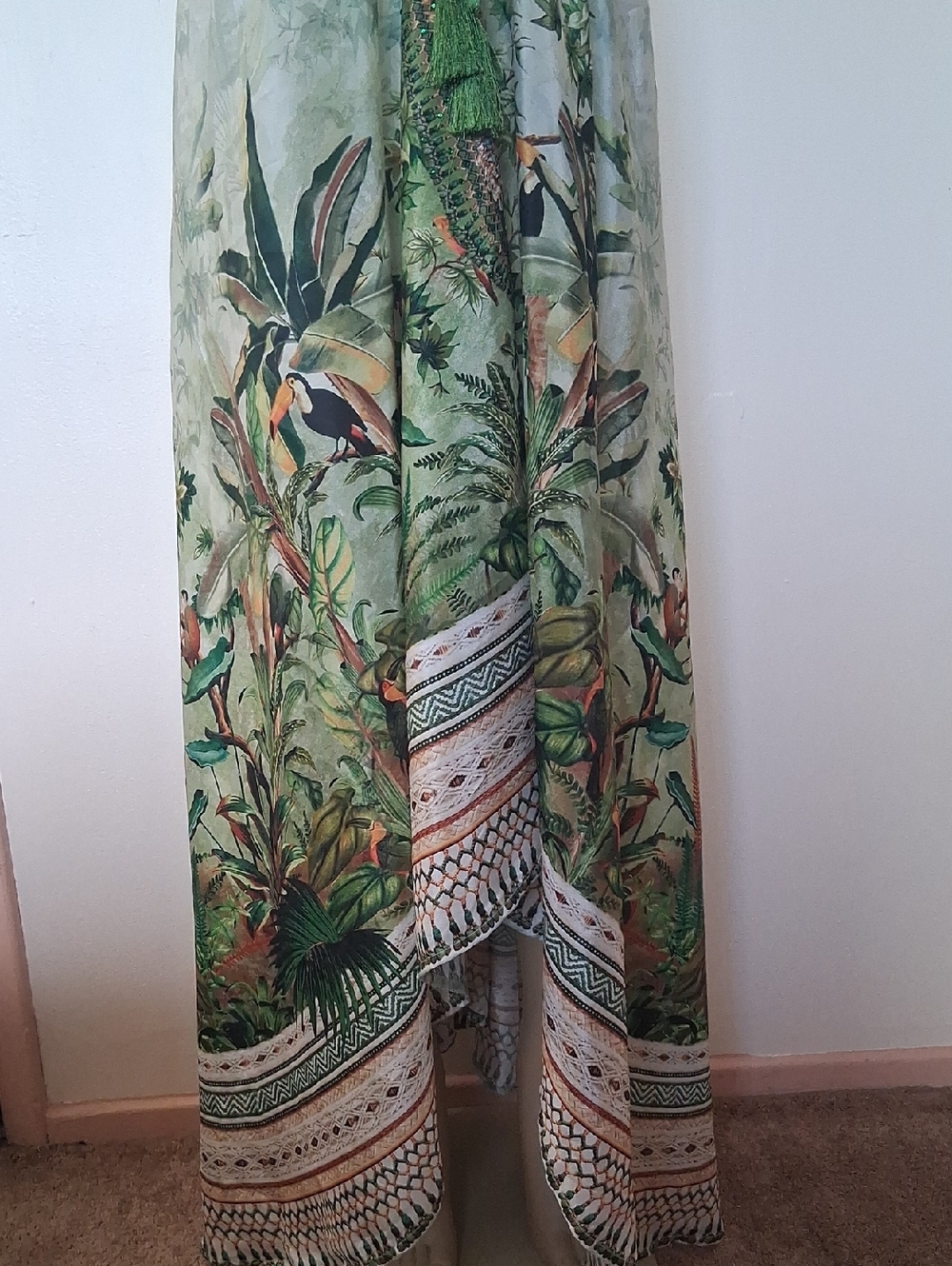 True Colors La Moda embellished Halter Maxi Dress High-Low Low Back Tropical - Picture 6 of 13